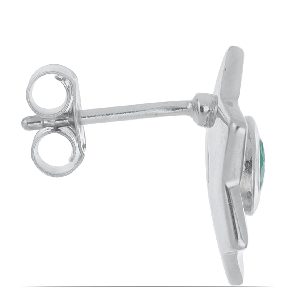 Silberohrringe mit brasilianischem Smaragd