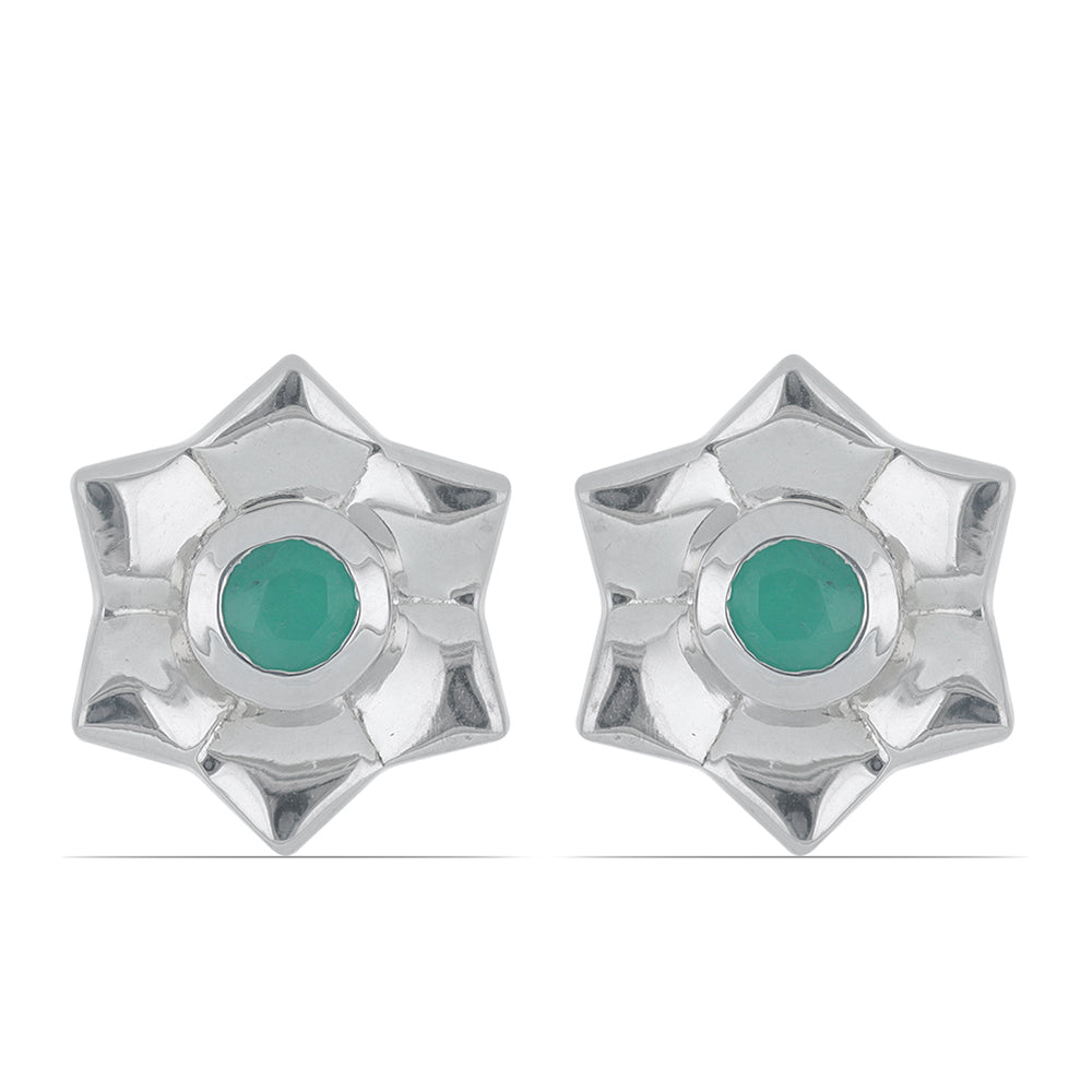 Silberohrringe mit brasilianischem Smaragd 1 