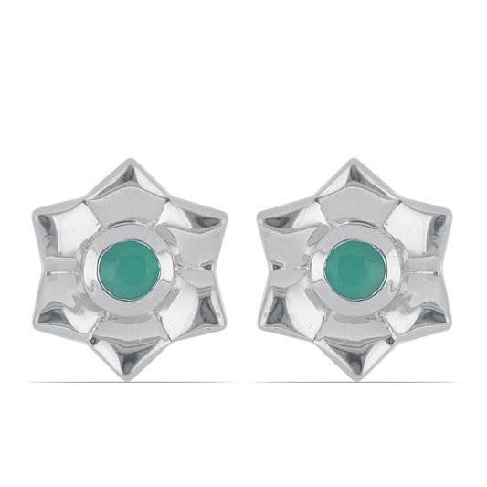 Silberohrringe mit brasilianischem Smaragd