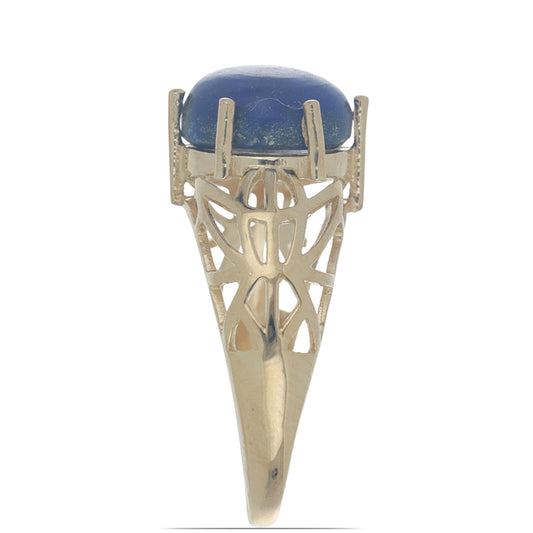 Goldplattierter Silberring mit Lapislazuli aus Badakhshan