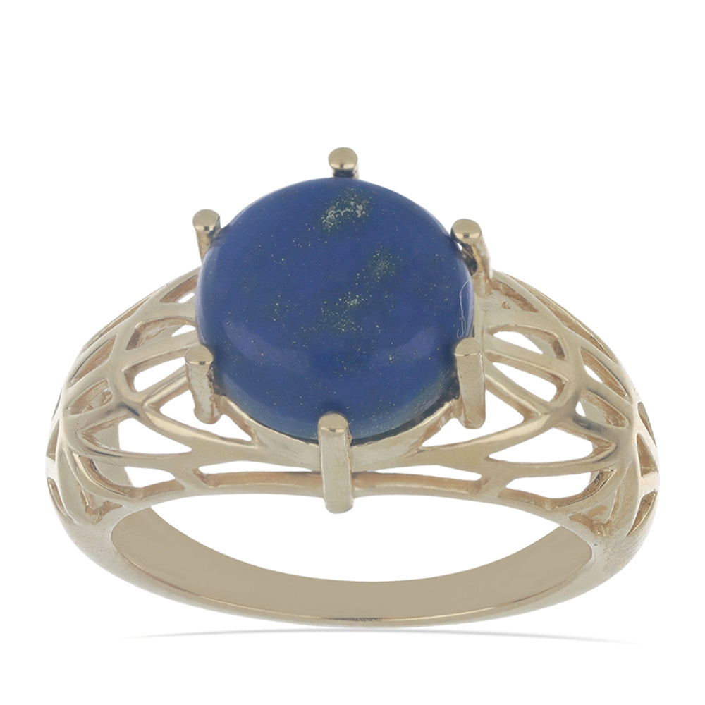 Goldplattierter Silberring mit Lapislazuli aus Badakhshan