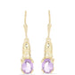 Goldplattierte Silberohrringe mit Rose De France Amethyst