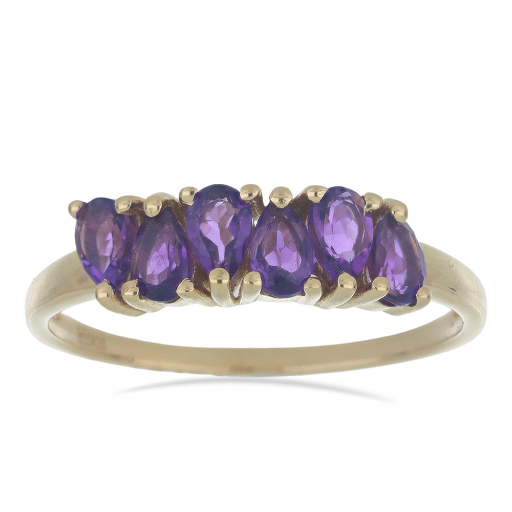 Goldplattierter Silberring mit sambischem Amethyst