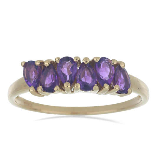 Goldplattierter Silberring mit sambischem Amethyst