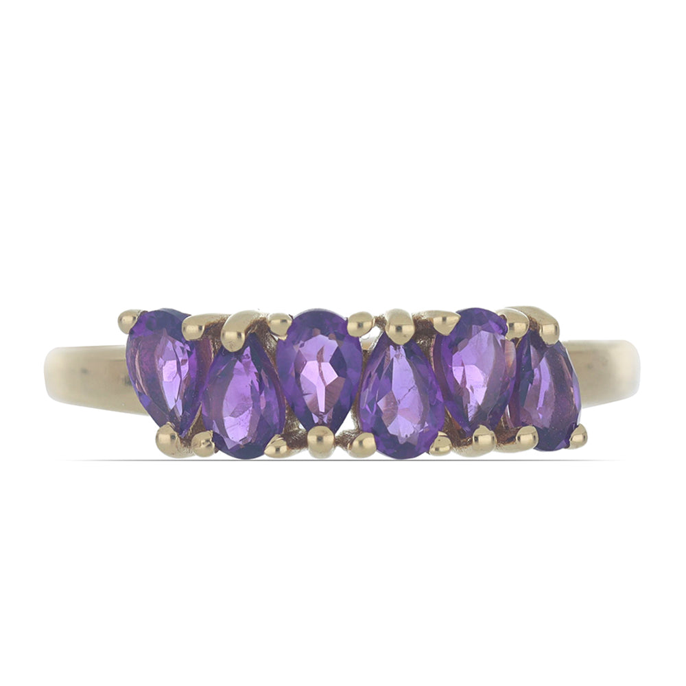 Goldplattierter Silberring mit sambischem Amethyst 2 