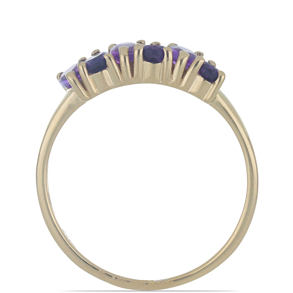 Goldplattierter Silberring mit sambischem Amethyst 3 