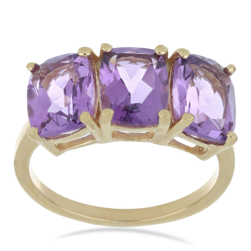 Goldplattierter Silberring mit sambischem Amethyst