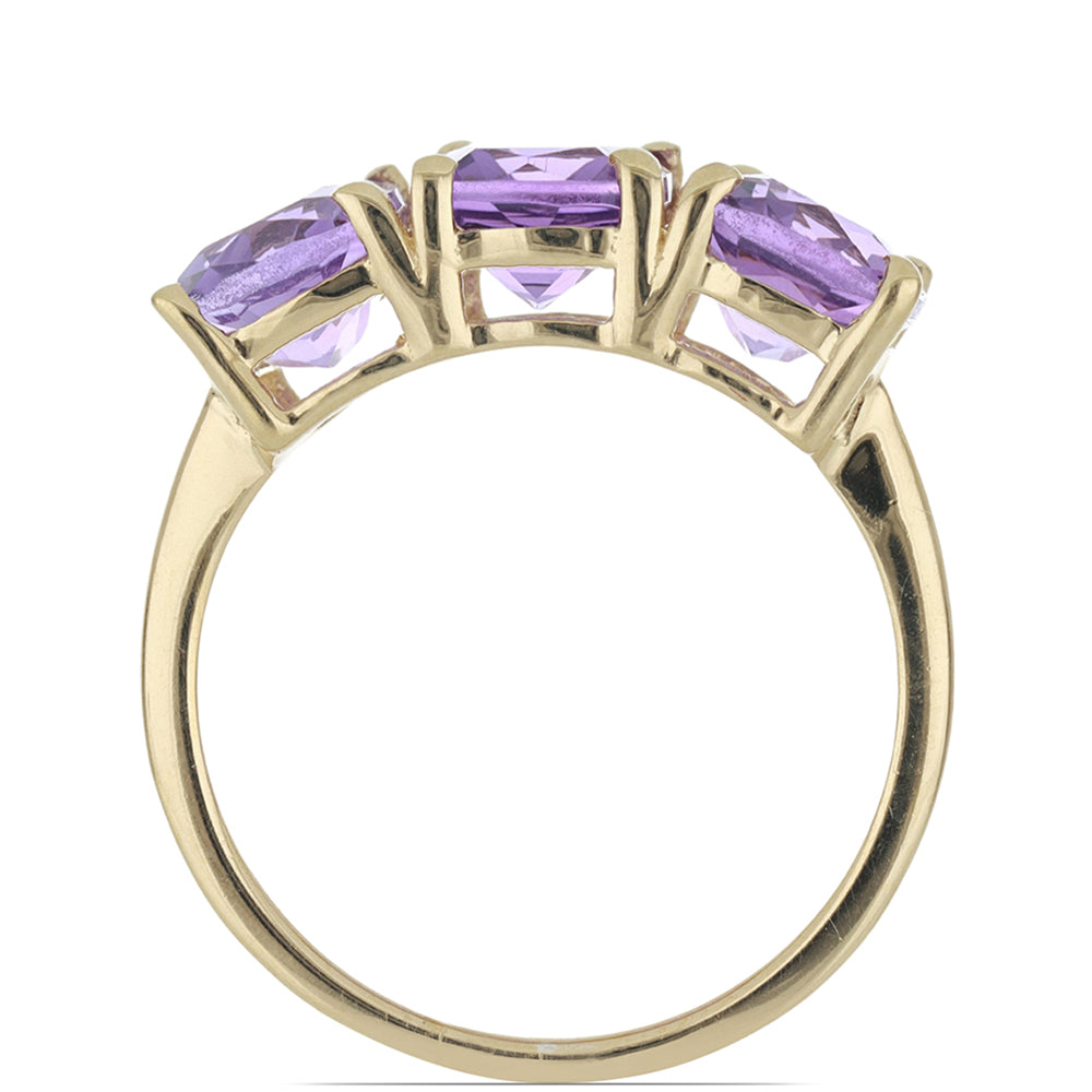 Goldplattierter Silberring mit sambischem Amethyst