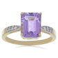 Goldplattierter Silberring mit Rose De France Amethyst und weißem Topas