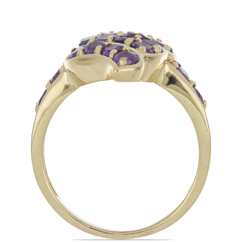 Goldplattierter Silberring mit sambischem Amethyst