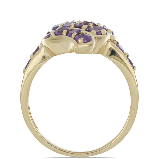 Goldplattierter Silberring mit sambischem Amethyst