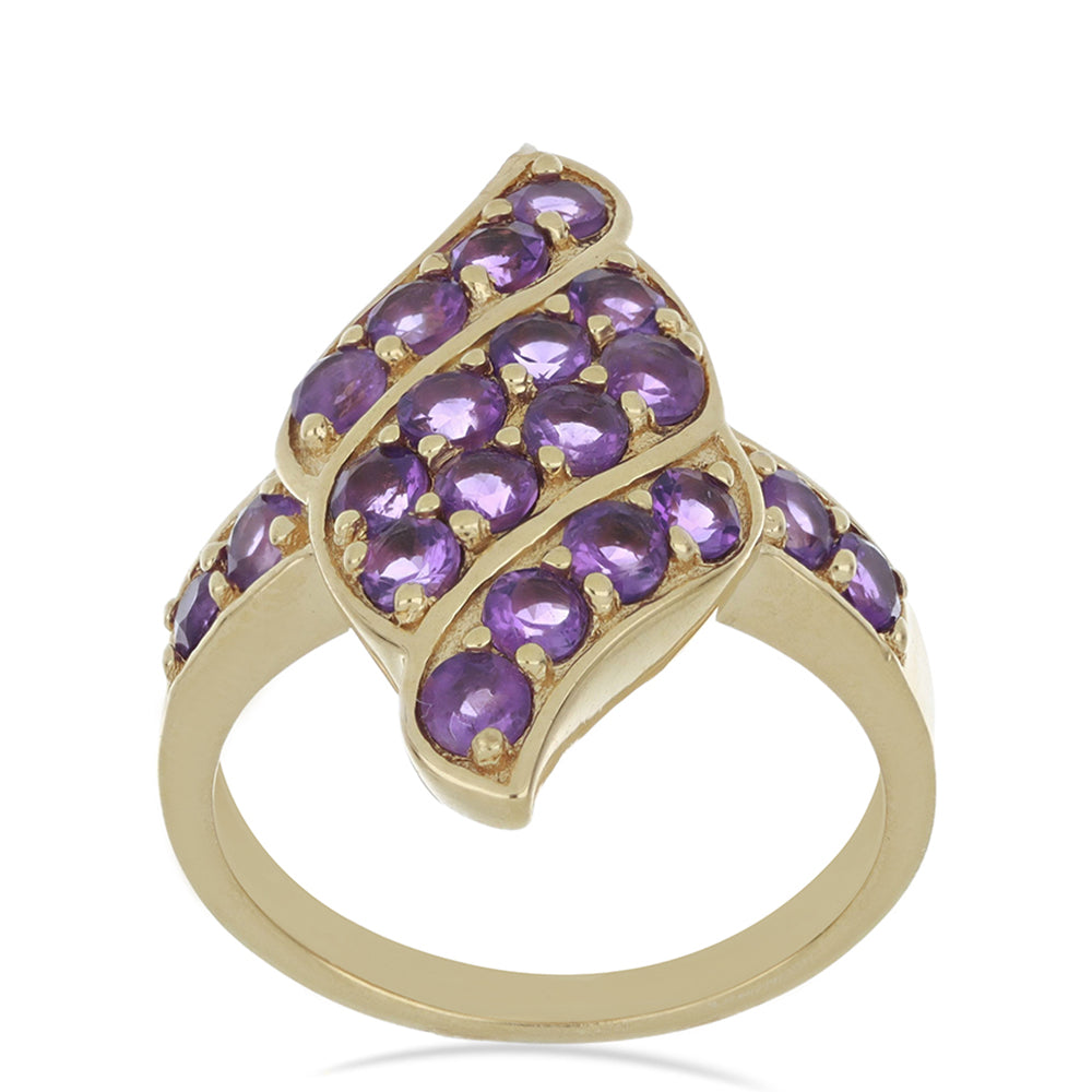 Goldplattierter Silberring mit sambischem Amethyst 4 