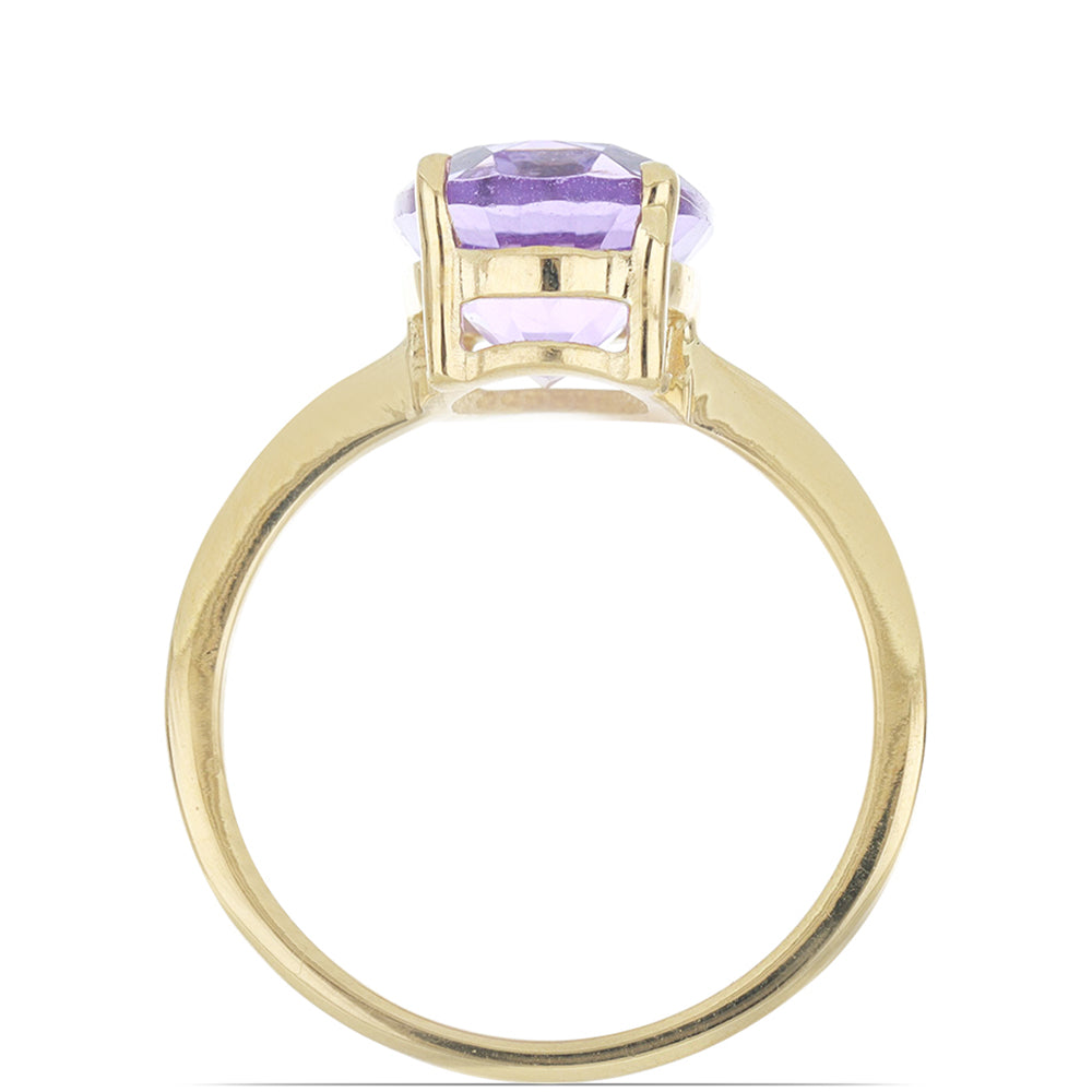 Goldplattierter Silberring mit Rose De France Amethyst 4 