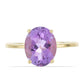 Goldplattierter Silberring mit Rose De France Amethyst