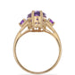 Goldplattierter Silberring mit Rose De France Amethyst und sambischem Amethyst
