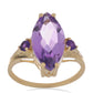 Goldplattierter Silberring mit Rose De France Amethyst und sambischem Amethyst