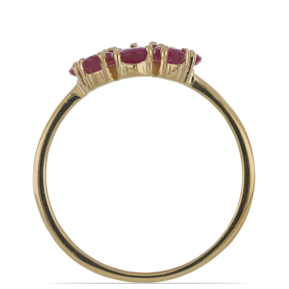 Goldplattierter Silberring mit Rubin aus Madagaskar und weißem Topas