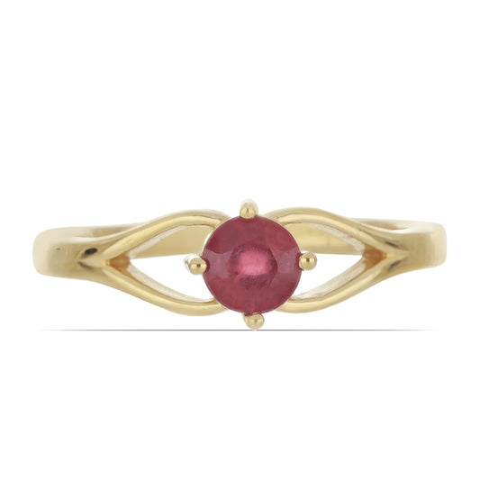 Goldplattierter Silberring mit Rubin aus Madagaskar