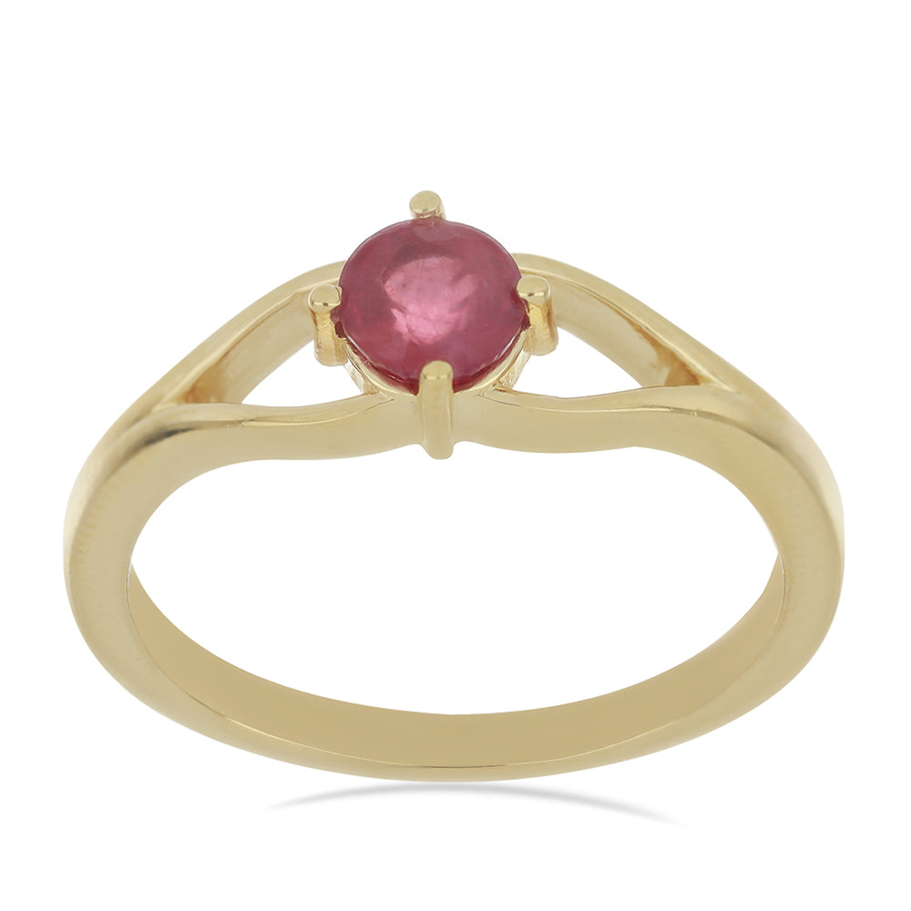 Goldplattierter Silberring mit Rubin aus Madagaskar 2 