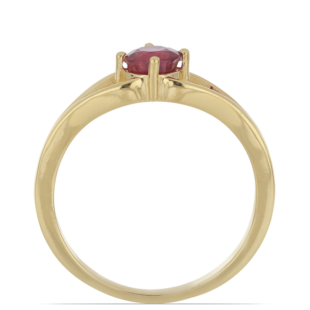 Goldplattierter Silberring mit Rubin aus Madagaskar