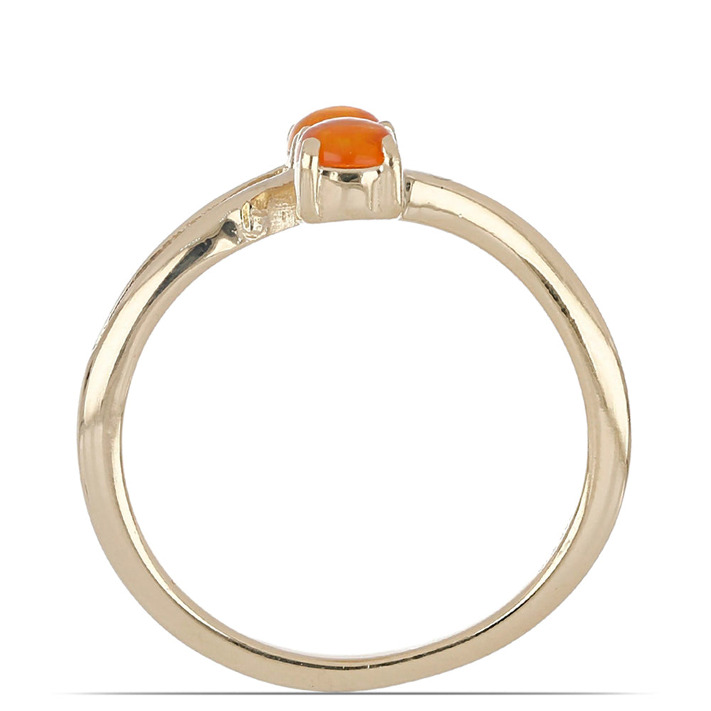 Goldplattierter Silberring mit orangefarbenem Opal aus Lega Dembi 3 