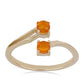 Goldplattierter Silberring mit orangefarbenem Opal aus Lega Dembi