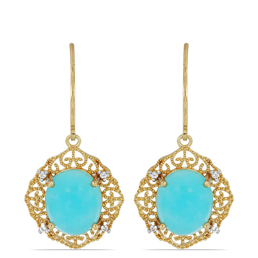 Goldplattierte Silberohrringe mit weißem Topas