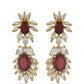 Goldplattierte Silberohrringe mit Rubin aus Madagaskar und weißem Topas