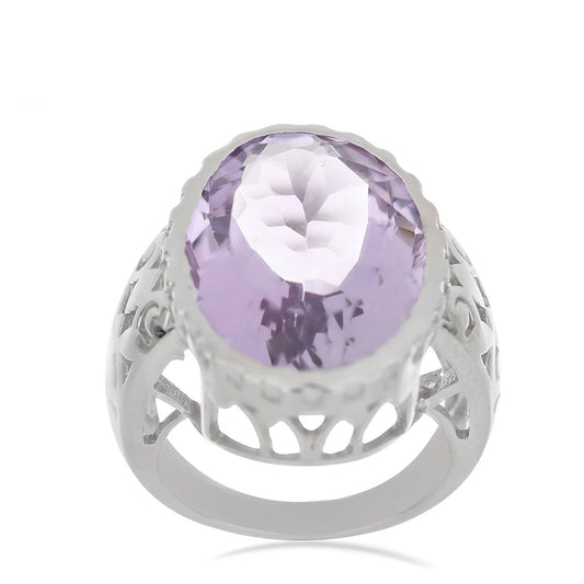 Silberring mit Rose De France Amethyst