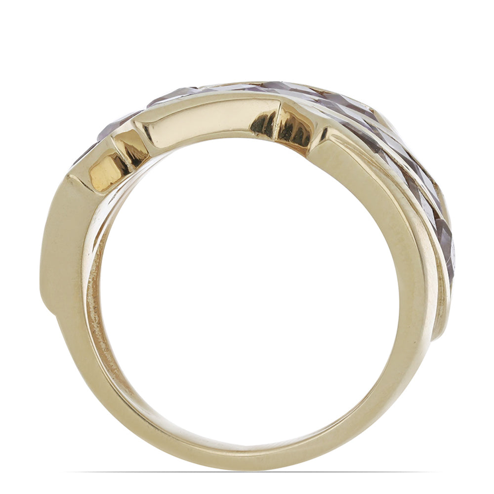 Goldplattierter Silberring mit Rose De France Amethyst