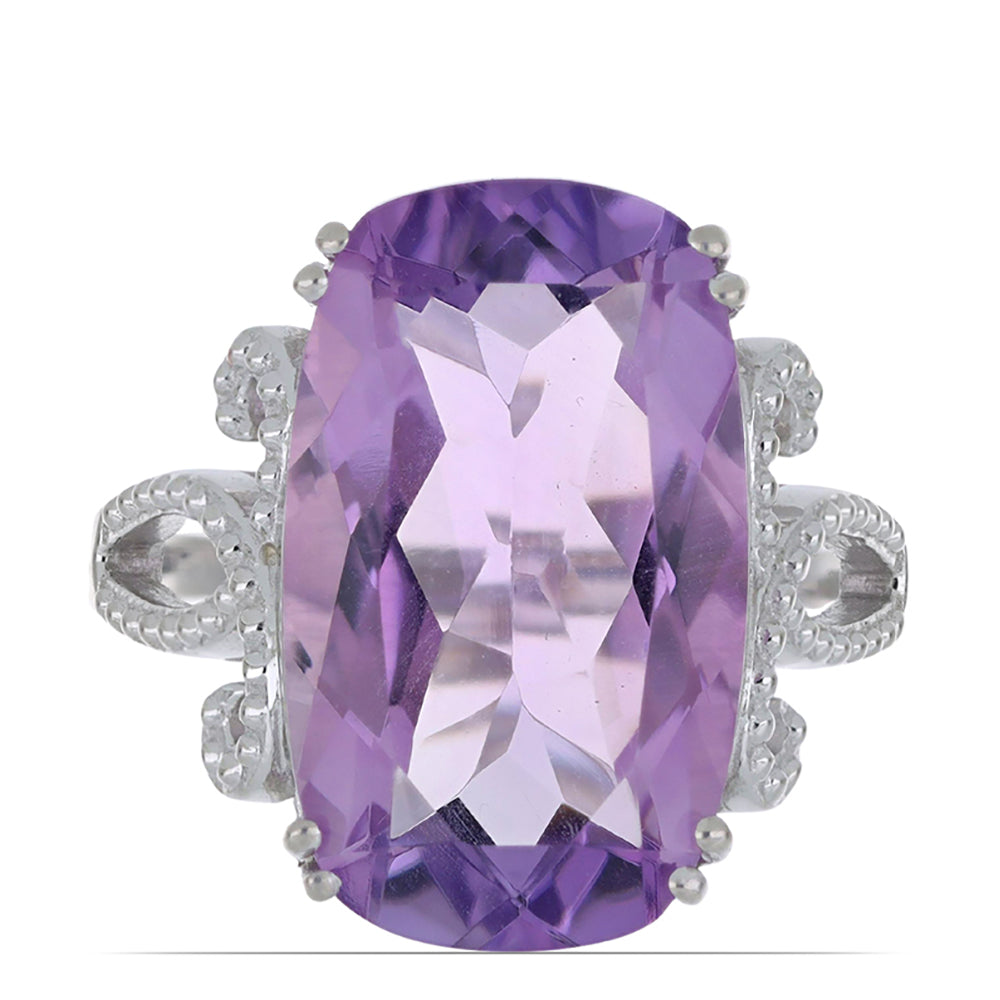 Silberring mit Rose De France Amethyst