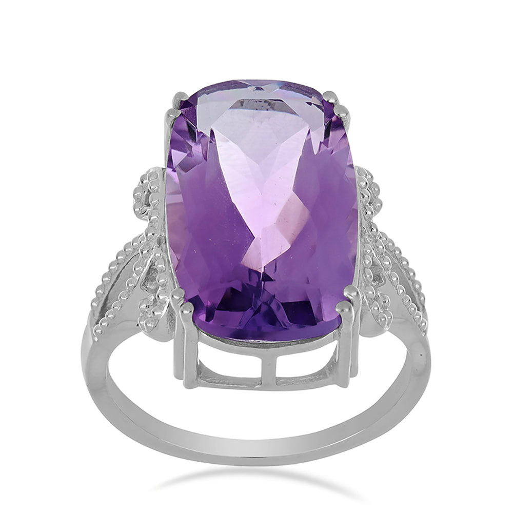 Silberring mit Rose De France Amethyst 2 