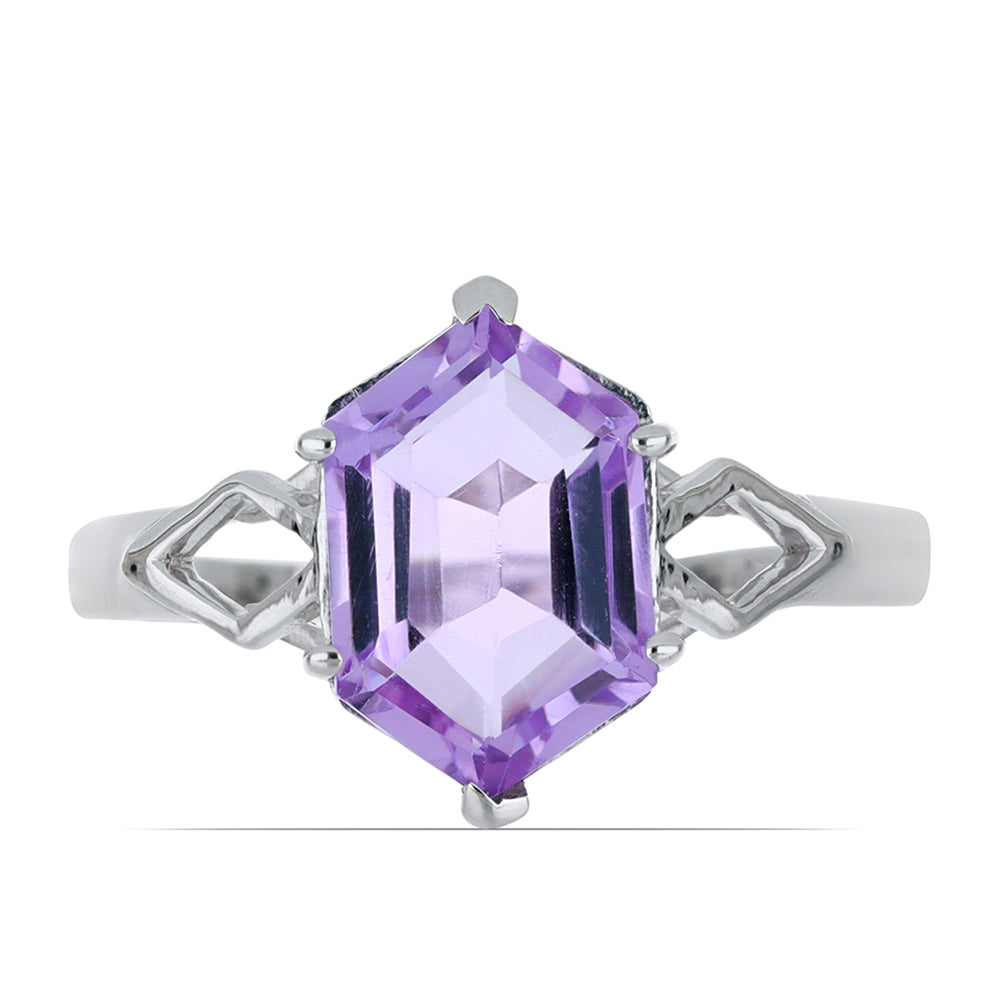 Silberring mit Rose De France Amethyst 1 