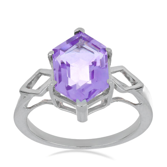 Silberring mit Rose De France Amethyst
