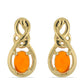 Goldplattierte Silberohrringe mit orangefarbenem Opal aus Lega Dembi