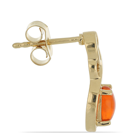 Goldplattierte Silberohrringe mit orangefarbenem Opal aus Lega Dembi