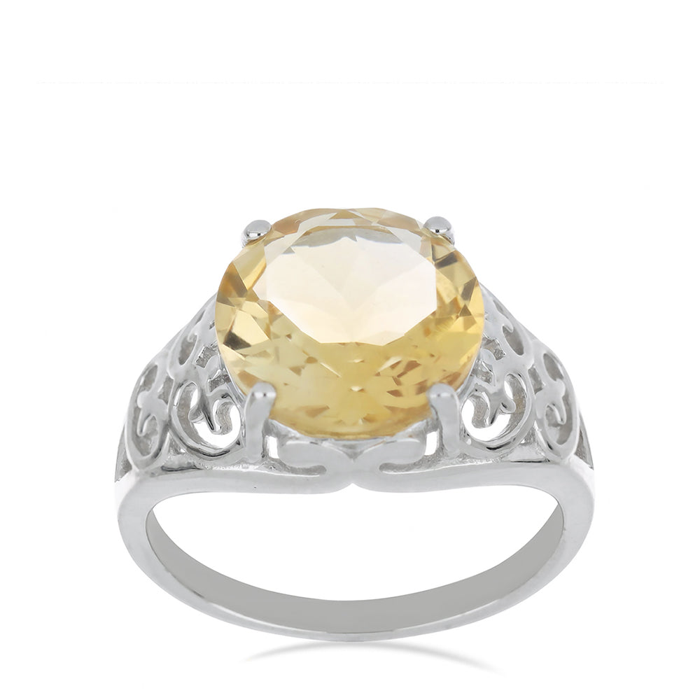 Silberring mit Zitrin aus dem Ural 3 