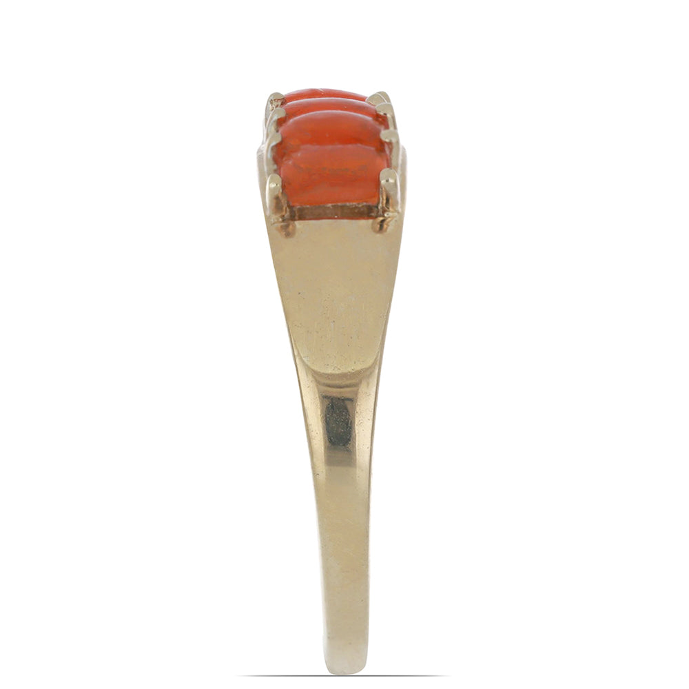 Goldplattierter Silberring mit orangefarbenem Opal aus Lega Dembi 3 