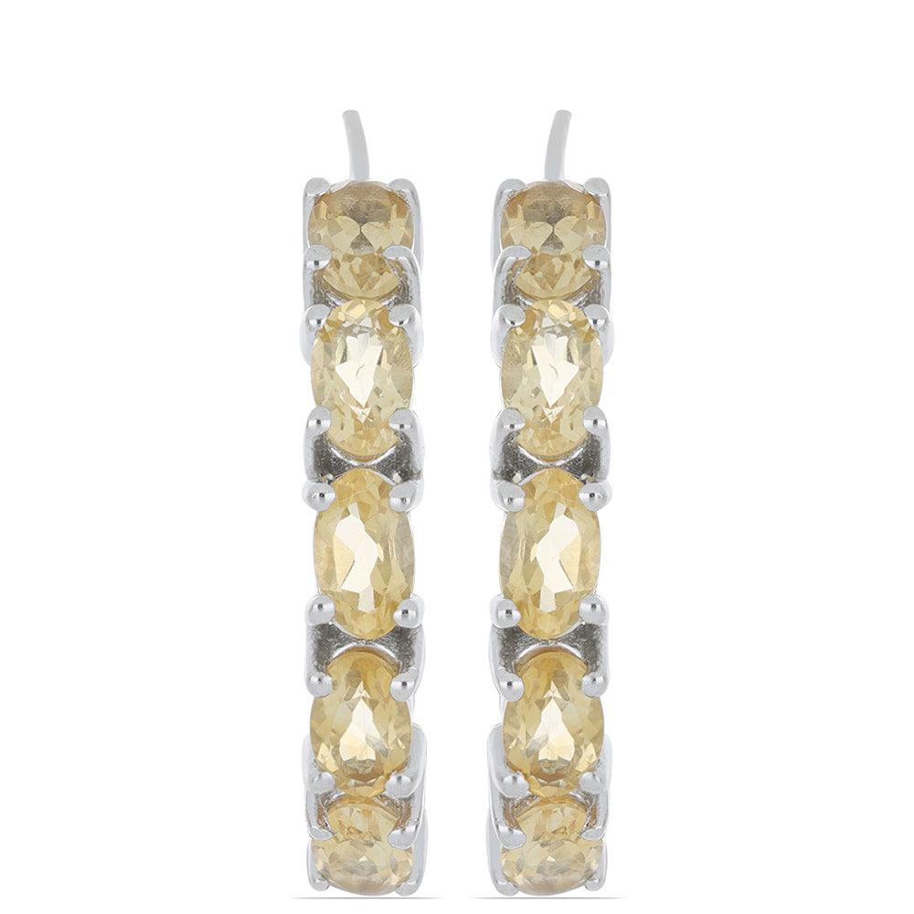 Silberohrringe mit Zitrin aus dem Ural 1 