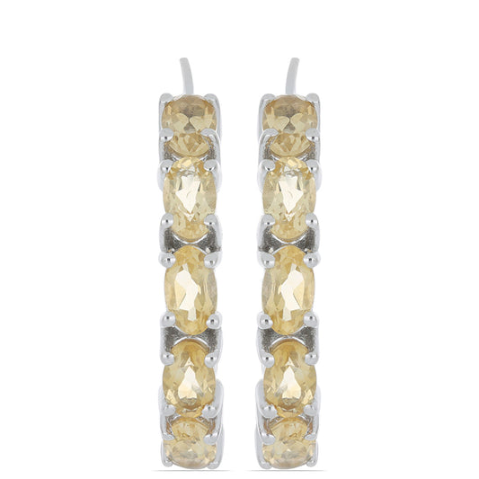 Silberohrringe mit Zitrin aus dem Ural