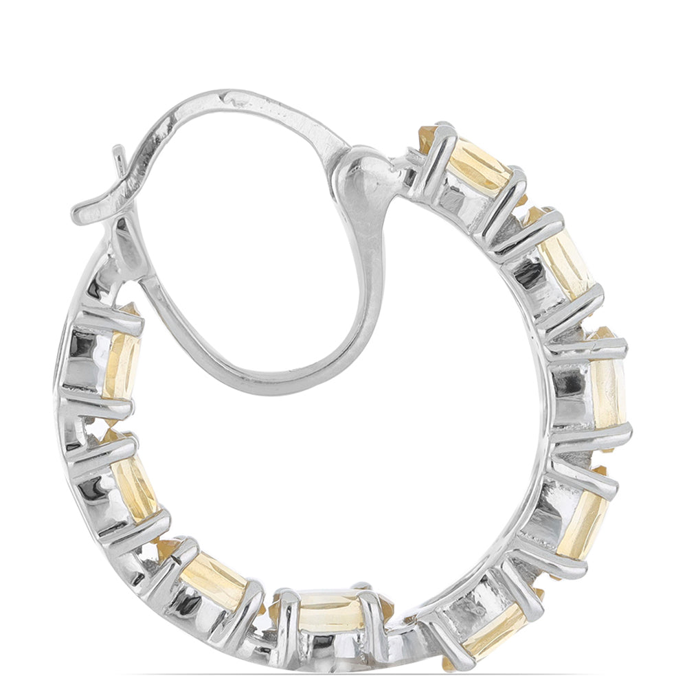 Silberohrringe mit Zitrin aus dem Ural 2 