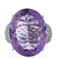 Silberring mit Rose De France Amethyst und weißem Topas