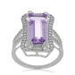 Silberring mit Rose De France Amethyst und weißem Topas