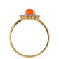 Goldplattierter Silberring mit orangefarbenem Opal aus Lega Dembi und weißem Topas