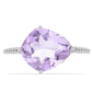 Silberring mit Rose De France Amethyst und weißem Topas