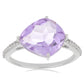 Silberring mit Rose De France Amethyst und weißem Topas