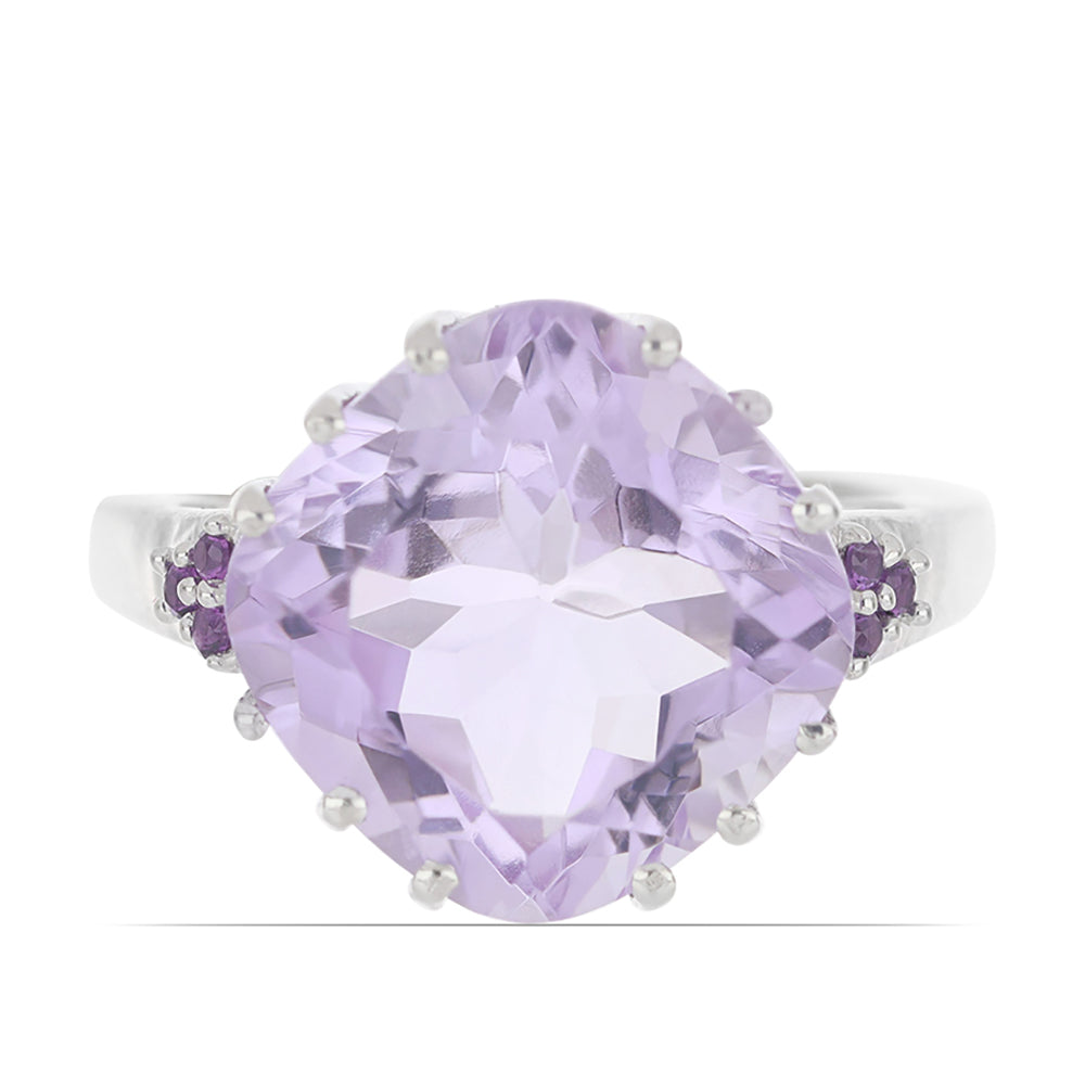 Silberring mit Rose De France Amethyst und Amethyst aus Artigas