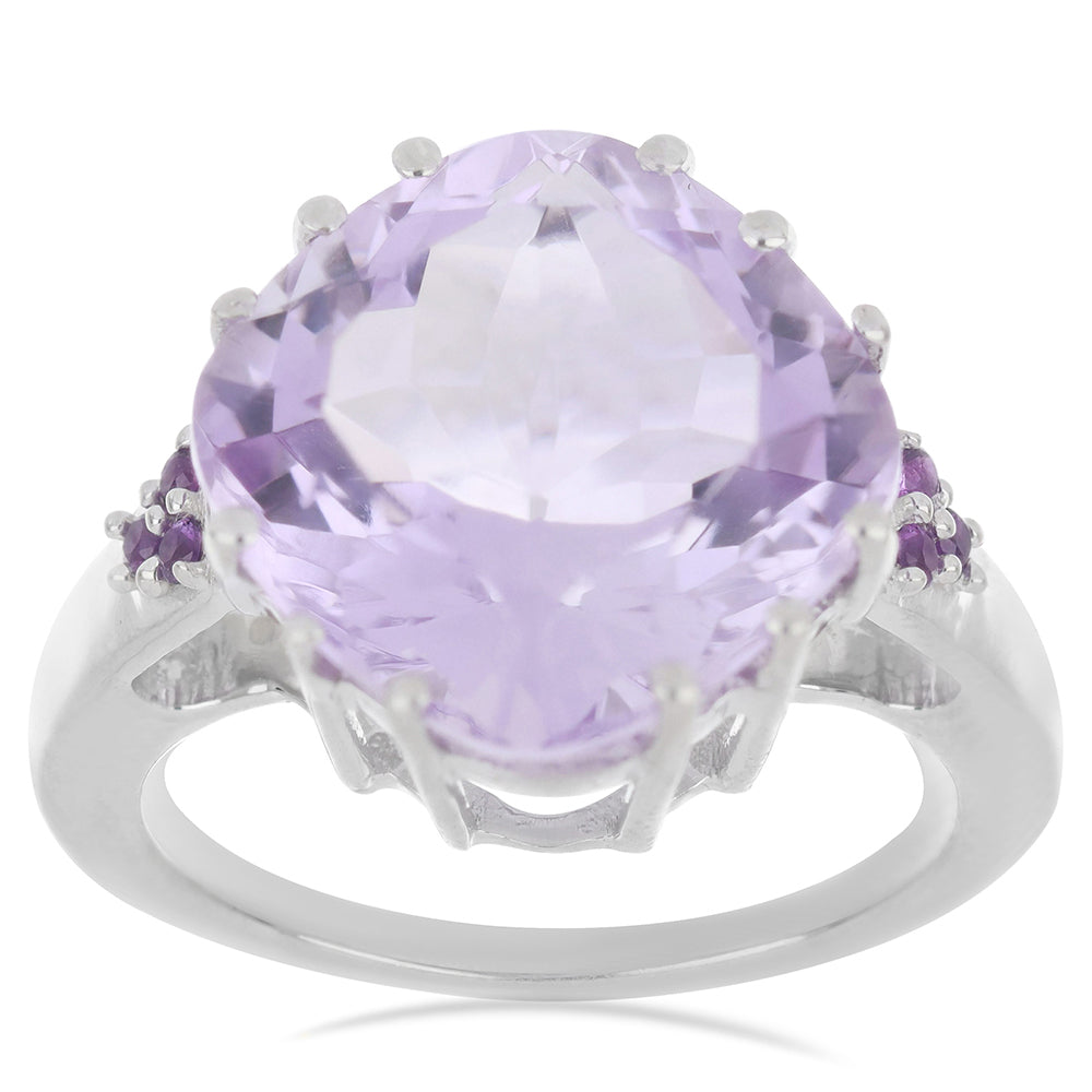Silberring mit Rose De France Amethyst und Amethyst aus Artigas 4 