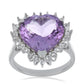 Silberring mit Rose De France Amethyst und weißem Topas