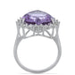 Silberring mit Rose De France Amethyst und weißem Topas